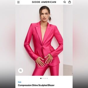 Good American Hot Pink Tailored Blazer